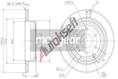 MAXGEAR Brzdov kotou - 307 mm MXG 19-1872, 19-1872