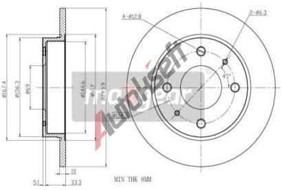 MAXGEAR Brzdov kotou - 250 mm MXG 19-1955, 19-1955