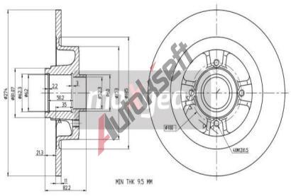 MAXGEAR Brzdov kotou s loiskem - 274 mm MXG 19-1966, 19-1966