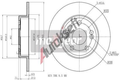 MAXGEAR Brzdov kotou - 265 mm MXG 19-2004, 19-2004