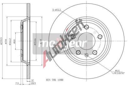 MAXGEAR Brzdov kotou - 300 mm MXG 19-2015MAX, 19-2015MAX