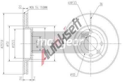 MAXGEAR Brzdov kotou - 258 mm MXG 19-2232, 19-2232
