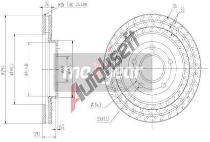 MAXGEAR Brzdov kotou - 294 mm MXG 19-2273MAX, 19-2273MAX