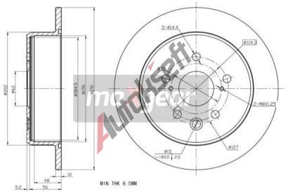 MAXGEAR Brzdov kotou - 291 mm MXG 19-2278, 19-2278