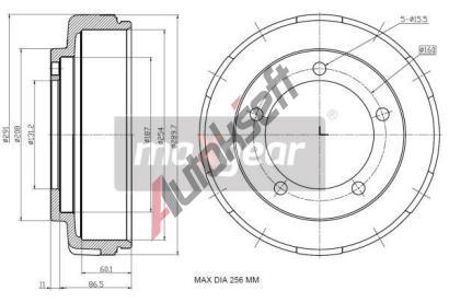 MAXGEAR Brzdov buben MXG 19-2305, 19-2305