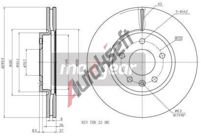 MAXGEAR Brzdov kotou - 300 mm MXG 19-2332, 19-2332