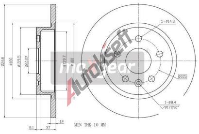 MAXGEAR Brzdov kotou - 268 mm MXG 19-2333, 19-2333