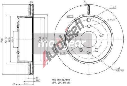 MAXGEAR Brzdov kotou - 303 mm MXG 19-2370, 19-2370