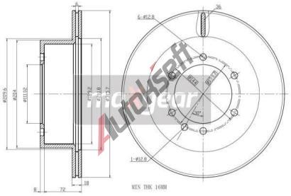 MAXGEAR Brzdov kotou - 316 mm MXG 19-2408, 19-2408