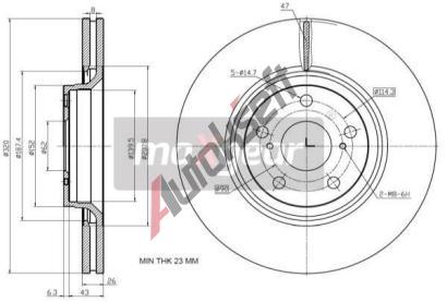 MAXGEAR Brzdov kotou - 320 mm MXG 19-2433, 19-2433