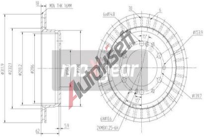 MAXGEAR Brzdov kotou - 312 mm MXG 19-2464, 19-2464