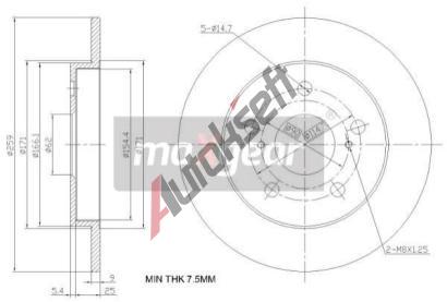 MAXGEAR Brzdový kotouč - 259 mm MXG 19-2467, 19-2467 MAXGEAR Brzdový kotouč - 259 mm MXG 19-2467, 19-2467