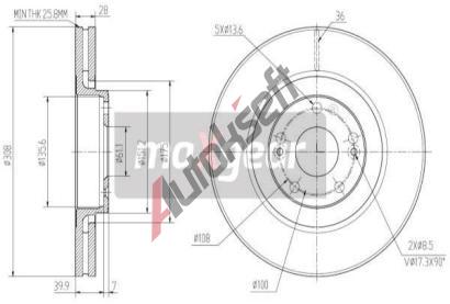 MAXGEAR Brzdov kotou - 308 mm MXG 19-2503, 19-2503