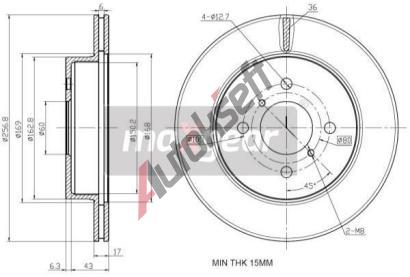 MAXGEAR Brzdov kotou - 257 mm MXG 19-2528, 19-2528