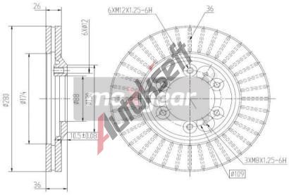 MAXGEAR Brzdov kotou - 280 mm MXG 19-2649, 19-2649