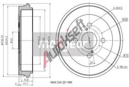 MAXGEAR Brzdov buben MXG 19-2857, 19-2857