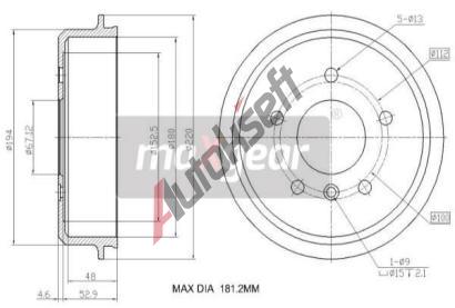 MAXGEAR Brzdov buben MXG 19-3185, 19-3185