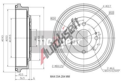 MAXGEAR Brzdov buben MXG 19-3192, 19-3192