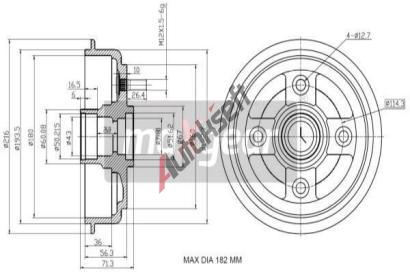 MAXGEAR Brzdov� buben - 180 mm MXG 19-3195, 19-3195