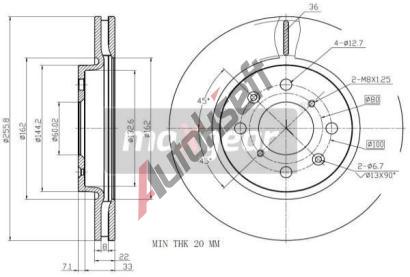 MAXGEAR Brzdov kotou - 256 mm MXG 19-3200MAX, 19-3200MAX