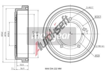 MAXGEAR Brzdov buben MXG 19-3222, 19-3222