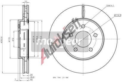 MAXGEAR Brzdov kotou - 303 mm MXG 19-3352, 19-3352