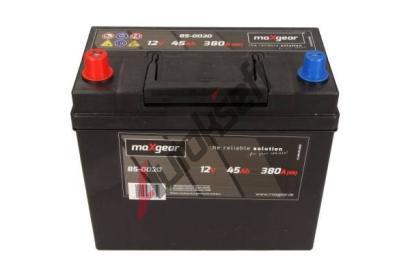 MAXGEAR 45Ah SX, s.p. 380A, 12V, 237x127x225 MXG 85-0020, 85-0020
