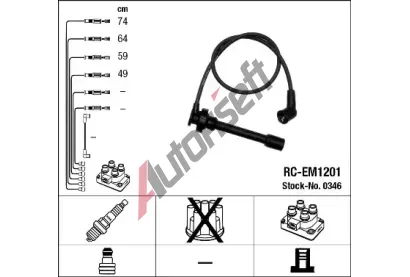 NGK Sada kabel pro zapalovn NG 0346, 0346