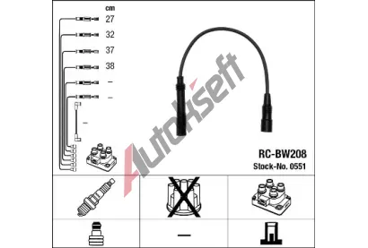NGK Sada kabel pro zapalovn NG 0551, 0551