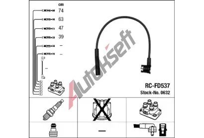 NGK Sada kabel pro zapalovn NG 0632, 0632