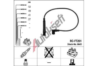 NGK Sada kabel pro zapalovn NG 0643, 0643