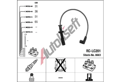NGK Sada kabel pro zapalovn NG 0663, 0663