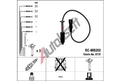 NGK Sada kabel pro zapalovn NG 0737, 0737
