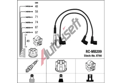 NGK Sada kabel pro zapalovn NG 0744, 0744