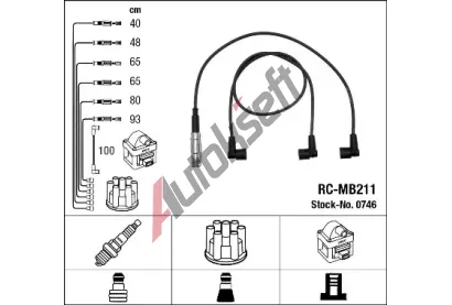 NGK Sada kabel pro zapalovn NG 0746, 0746