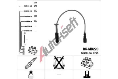 NGK Sada kabel pro zapalovn NG 0755, 0755