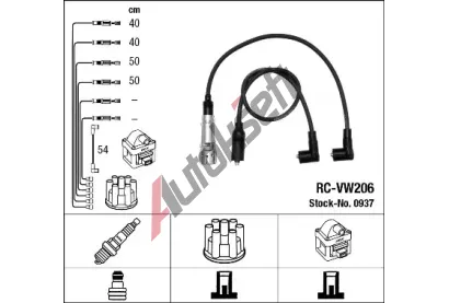 NGK Sada kabel pro zapalovn NG 0937, 0937