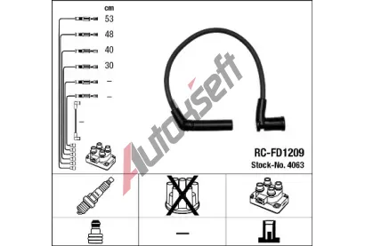 NGK Sada kabel pro zapalovn NG 4063, 4063