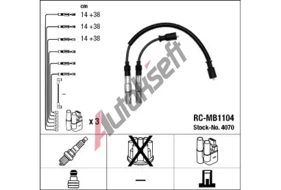 NGK Sada kabel pro zapalovn NG 4070, 4070