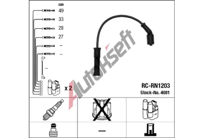 NGK Sada kabel pro zapalovn NG 4081, 4081