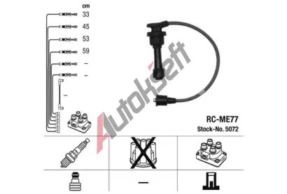 NGK Sada kabel pro zapalovn NG 5072, 5072