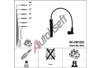 NGK Sada kabel pro zapalovn NG 6022, 6022