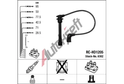 NGK Sada kabel pro zapalovn NG 6302, 6302
