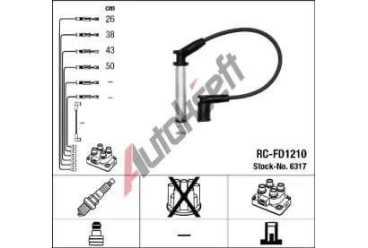 NGK Sada kabel pro zapalovn NG 6317, 6317