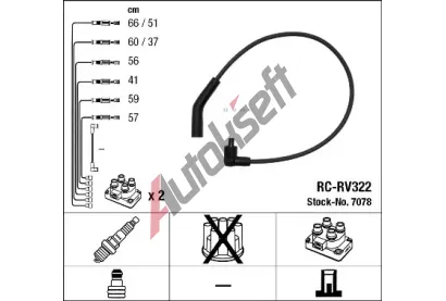 NGK Sada kabel pro zapalovn NG 7078, 7078