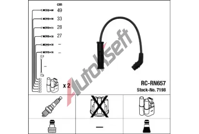 NGK Sada kabel pro zapalovn NG 7198, 7198