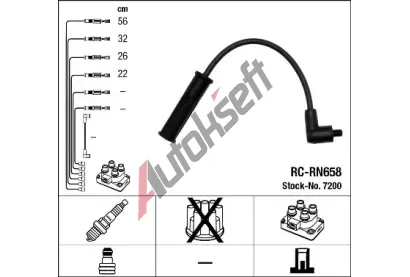 NGK Sada kabel pro zapalovn NG 7200, 7200