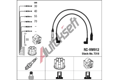 NGK Sada kabel pro zapalovn NG 7318, 7318