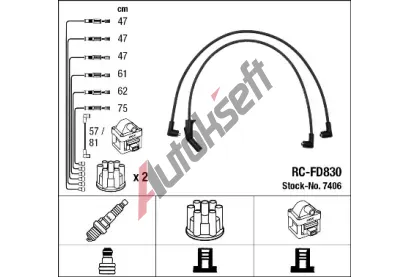 NGK Sada kabel pro zapalovn NG 7406, 7406