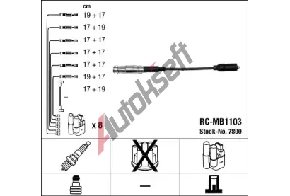 NGK Sada kabel pro zapalovn NG 7800, 7800